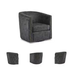 Fauteuil d'appoint pivotant décontracté Brentlow de Signature Design by Ashley, noir vieilli