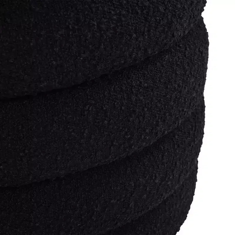 Pouf de rangement rond surdimensionné Jennifer Taylor Home Fuji de 48 cm