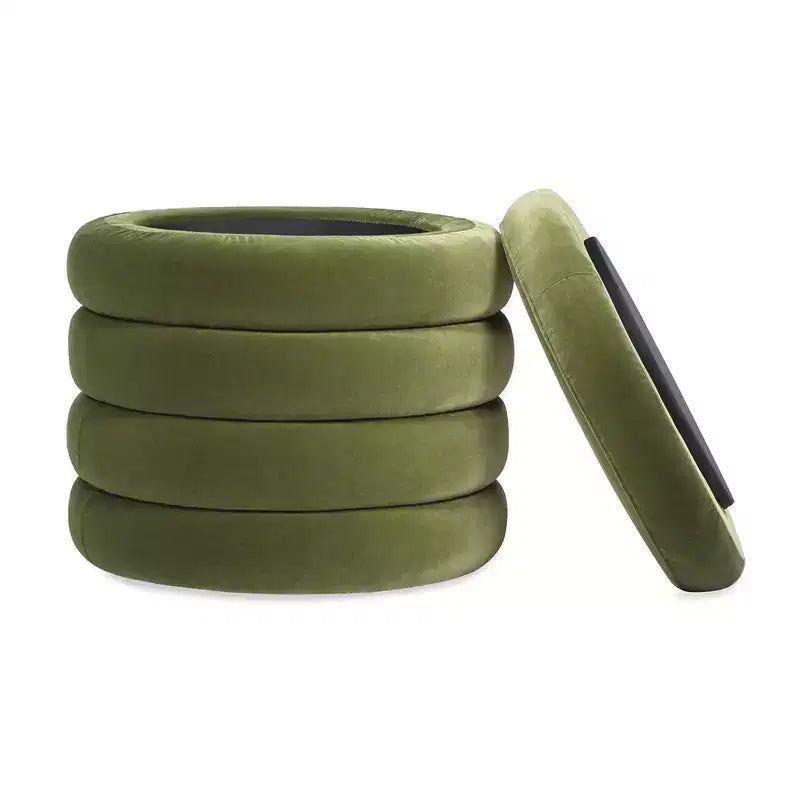 Pouf de rangement rond surdimensionné Jennifer Taylor Home Fuji de 48 cm
