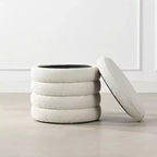 Pouf de rangement rond surdimensionné Jennifer Taylor Home Fuji de 48 cm