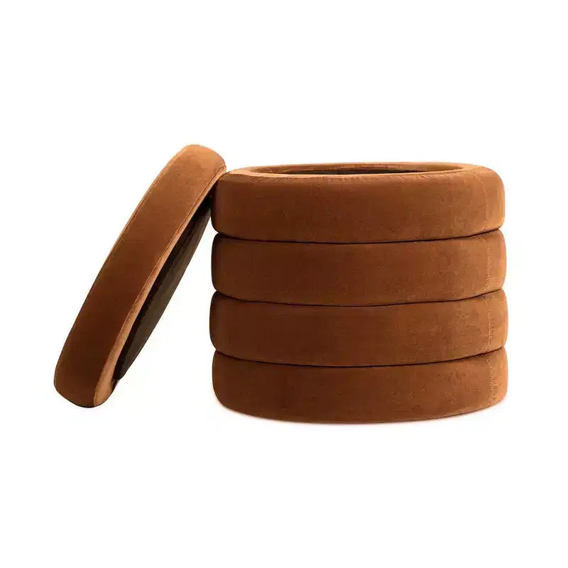 Pouf de rangement rond surdimensionné Jennifer Taylor Home Fuji de 48 cm