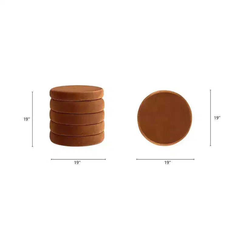 Pouf de rangement rond surdimensionné Jennifer Taylor Home Fuji de 48 cm