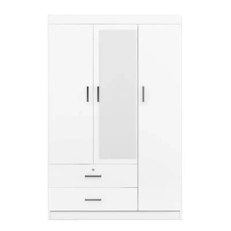 Armoire 3 portes avec étagères et 2 tiroirs, Dressing 4A - ModernLuxe