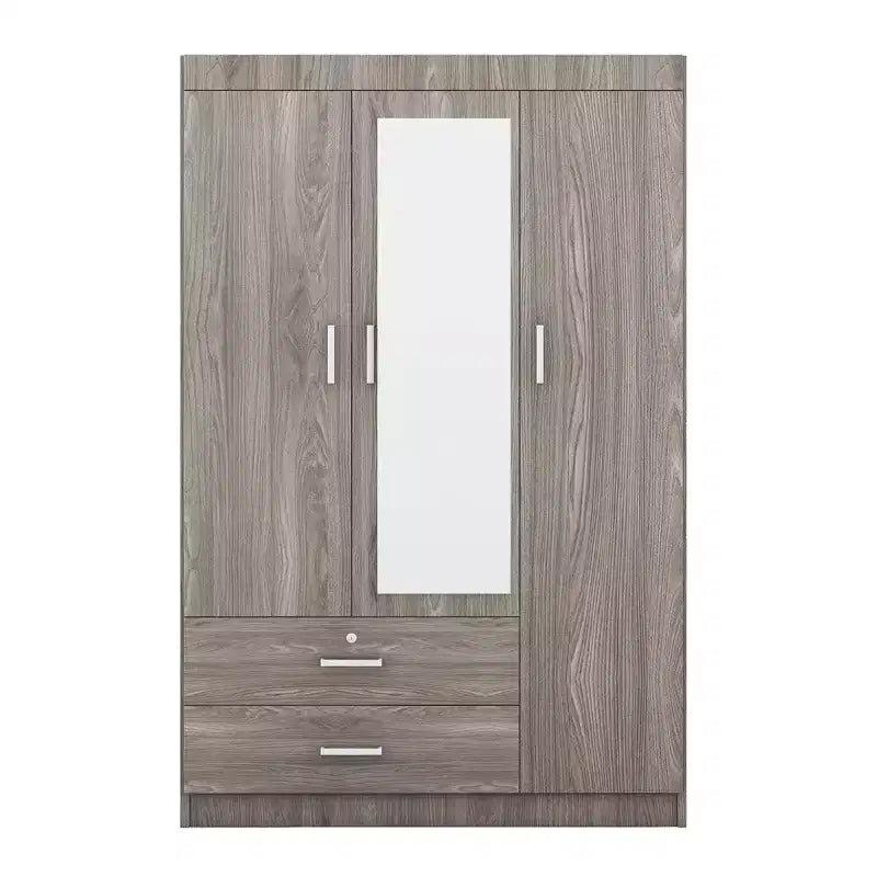 Armoire 3 portes avec étagères et 2 tiroirs, Dressing 4A - ModernLuxe
