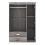 Armoire 3 portes avec étagères et 2 tiroirs, Dressing 4A - ModernLuxe