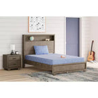 Signature Design by Ashley iKidz Matelas ferme en mousse à mémoire de forme de 7 pouces avec housse en tricot extensible et oreiller inclus, Bleu océan
