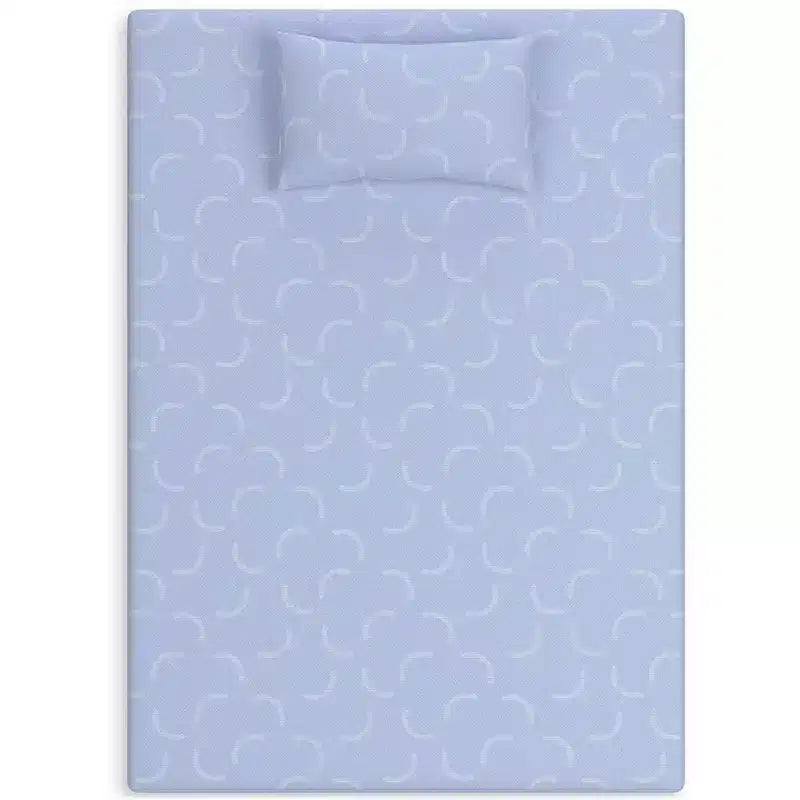 Signature Design by Ashley iKidz Matelas ferme en mousse à mémoire de forme de 7 pouces avec housse en tricot extensible et oreiller inclus, Bleu océan