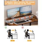 Bureau d'ordinateur en L de 67 pouces avec prise électrique