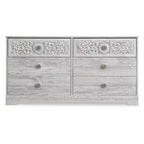 Commode 6 tiroirs Signature Design by Ashley Casual Paxberry, finition blanchie