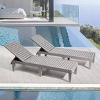 Chaise longue imperméable Nestl, chaises de patio extérieures noires légères et réglables