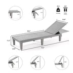 Chaise longue imperméable Nestl, chaises de patio extérieures noires légères et réglables