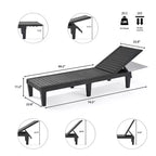 Chaise longue imperméable Nestl, chaises de patio extérieures noires légères et réglables