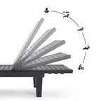 Chaise longue imperméable Nestl, chaises de patio extérieures noires légères et réglables