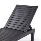 Chaise longue imperméable Nestl, chaises de patio extérieures noires légères et réglables