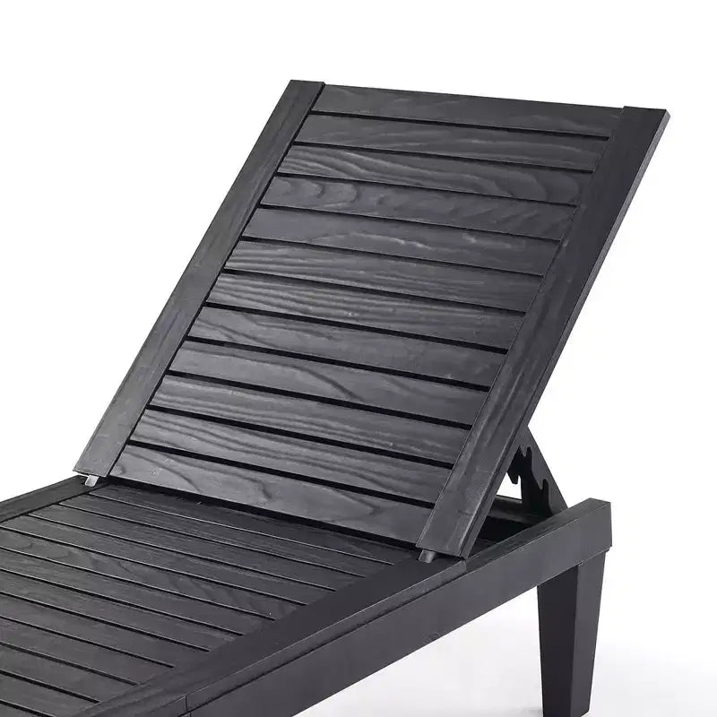 Chaise longue imperméable Nestl, chaises de patio extérieures noires légères et réglables