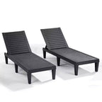 Chaise longue imperméable Nestl, chaises de patio extérieures noires légères et réglables