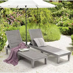 Chaise longue imperméable Nestl, chaises de patio extérieures noires légères et réglables