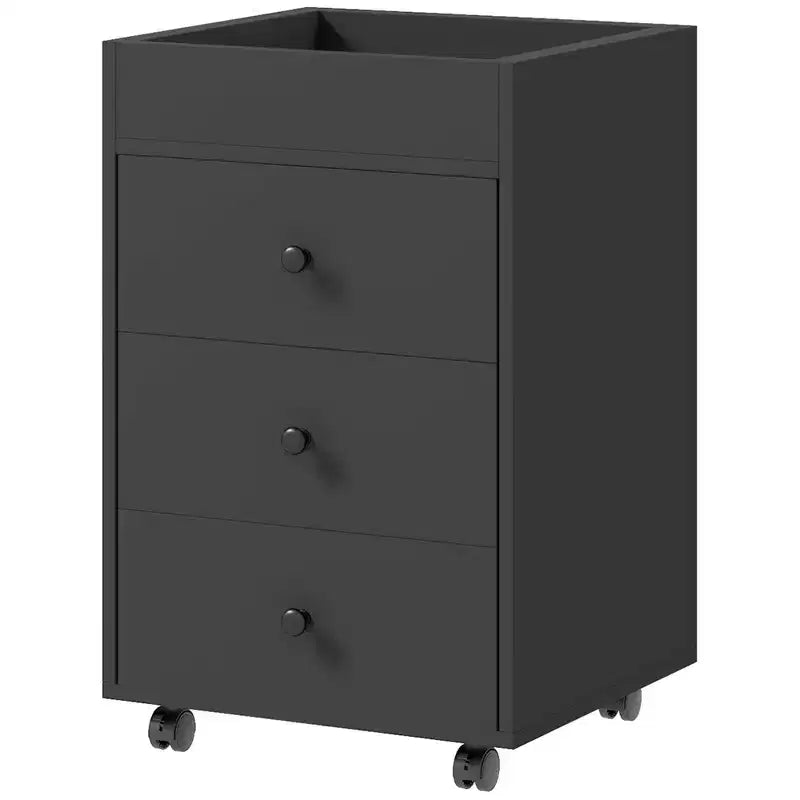 HOMCOM Caisson de bureau vertical à 3 tiroirs, meuble de rangement mobile avec plateau amovible, support d'imprimante sous bureau avec rangement pour bureau à domicile