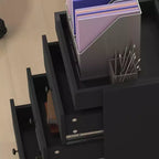 HOMCOM Caisson de bureau vertical à 3 tiroirs, meuble de rangement mobile avec plateau amovible, support d'imprimante sous bureau avec rangement pour bureau à domicile