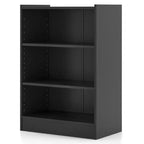 Costway Lot de 2 bibliothèques à 3 niveaux, étagère de présentation ouverte polyvalente avec étagères réglables Blanc/Noir/Marron