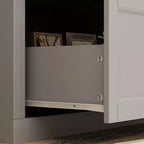 Famapy 47.2W Organisateur Vitré Meuble de Rangement Buffet Gris