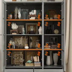 Famapy 47.2W Organisateur Vitré Meuble de Rangement Buffet Gris
