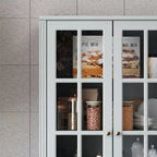 Famapy 47.2W Organisateur Vitré Meuble de Rangement Buffet Gris