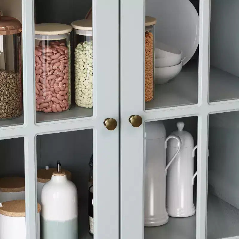 Famapy 47.2W Organisateur Vitré Meuble de Rangement Buffet Gris