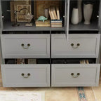 Famapy 47.2W Organisateur Vitré Meuble de Rangement Buffet Gris