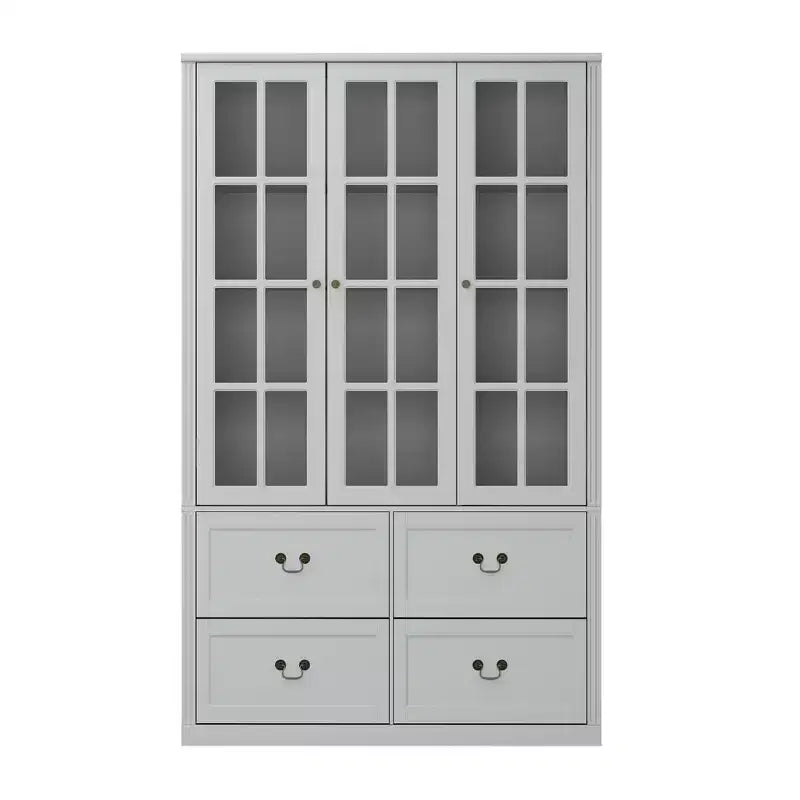 Famapy 47.2W Organisateur Vitré Meuble de Rangement Buffet Gris