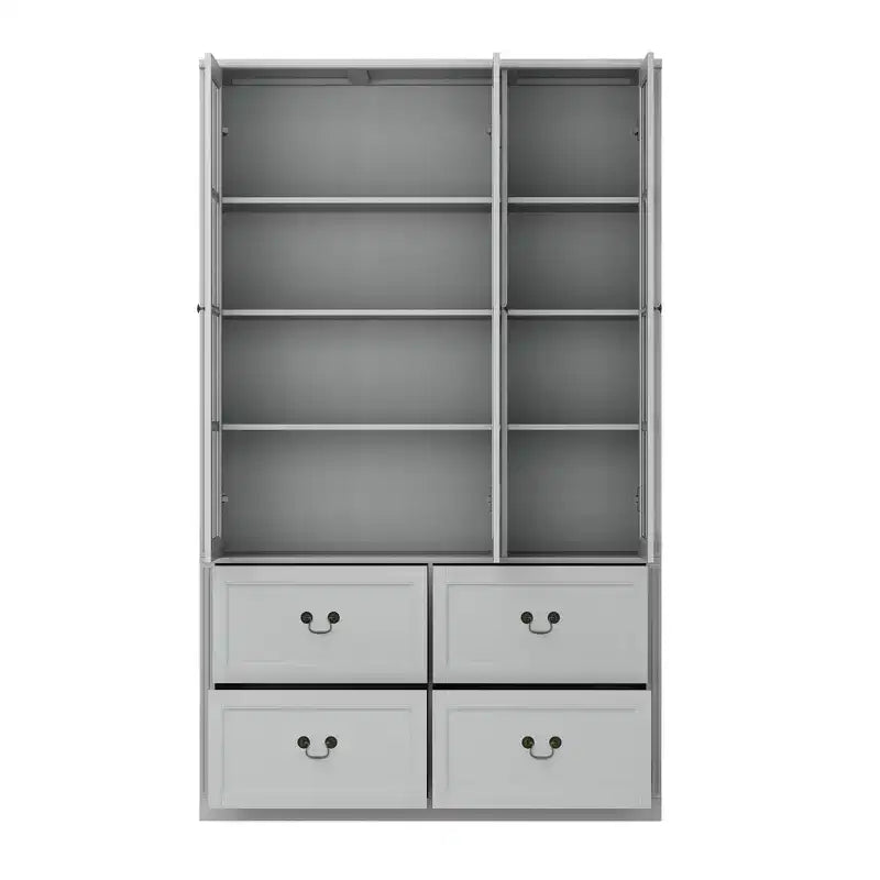 Famapy 47.2W Organisateur Vitré Meuble de Rangement Buffet Gris