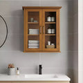 Teamson Home Avery 2-Door Wall Storage Cabinet with Adjustable Shelves, Antique Brass Handles