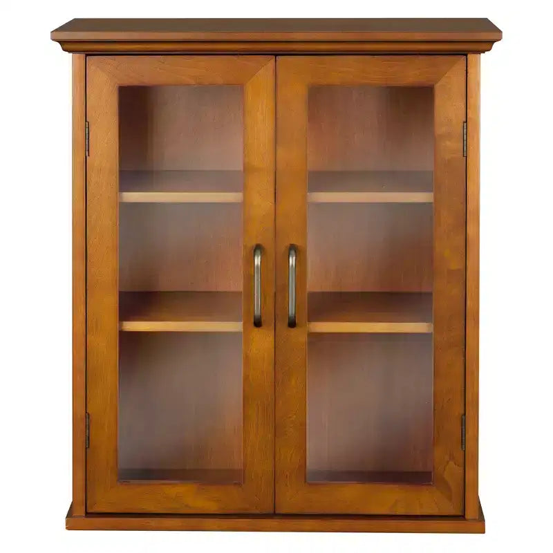 Teamson Home Avery Meuble haut de rangement à 2 portes avec étagères réglables, Poignées en laiton antique
