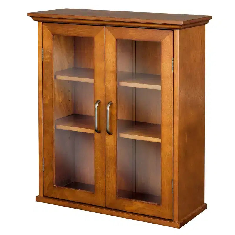 Teamson Home Avery Meuble haut de rangement à 2 portes avec étagères réglables, Poignées en laiton antique
