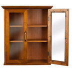 Teamson Home Avery Meuble haut de rangement à 2 portes avec étagères réglables, Poignées en laiton antique