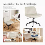 JIONJOY Chaise de bureau à roulettes avec pieds entrecroisés | Beige