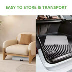 Table pliante portable de 1,8 m en PEHD, pour l'intérieur et l'extérieur, pieds en acier laqué, 8 places, blanche