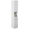 Basicwise 71.5 Corner Shelf Floor Cabinet with 2 Doors, 1 Drawer, Linen Tower Cabinet, Perfect for Bathroom, Living Room, Kitchen or Home Office