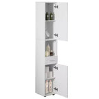 Basicwise 71,5 Étagère d'angle sur pied avec 2 portes, 1 tiroir, Armoire colonne de rangement, Parfait pour la salle de bain, le salon, la cuisine ou le bureau à domicile
