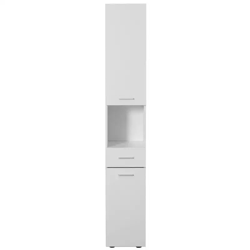 Basicwise 71,5 Étagère d'angle sur pied avec 2 portes, 1 tiroir, Armoire colonne de rangement, Parfait pour la salle de bain, le salon, la cuisine ou le bureau à domicile