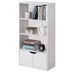 Basicwise 47, étagère ouverte à 3 niveaux et bibliothèques avec meuble de rangement à 2 portes et 1 étagère réglable – Idéale pour le bureau à domicile, le salon, la salle de classe