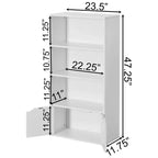 Basicwise 47, étagère ouverte à 3 niveaux et bibliothèques avec meuble de rangement à 2 portes et 1 étagère réglable – Idéale pour le bureau à domicile, le salon, la salle de classe