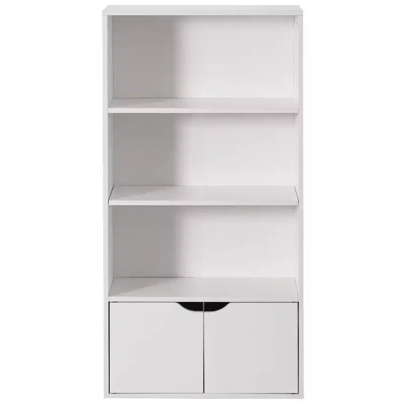 Basicwise 47, étagère ouverte à 3 niveaux et bibliothèques avec meuble de rangement à 2 portes et 1 étagère réglable – Idéale pour le bureau à domicile, le salon, la salle de classe