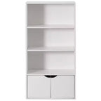 Basicwise 47, étagère ouverte à 3 niveaux et bibliothèques avec meuble de rangement à 2 portes et 1 étagère réglable – Idéale pour le bureau à domicile, le salon, la salle de classe