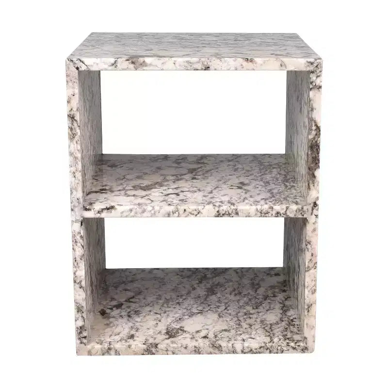 JONATHAN Y Sloane 20 Table d'appoint rectangulaire moderne à 2 étagères en marbre naturel faite à la main