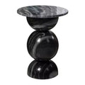 JONATHAN Y Aura 19 Modern Natural Marble Handmade Stacked Round Pedestal End Table