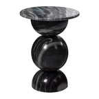 JONATHAN Y Aura 19 Modern Natural Marble Handmade Stacked Round Pedestal End Table