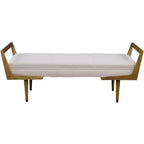 Uttermost Waylon 59 Wide Woven Beige Fabric Tufted Bench
