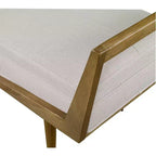 Banc touffeté en tissu beige tissé Uttermost Waylon 150 cm de large