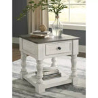 Signature Design by Ashley Table d'appoint Havalance décontractée blanc/gris
